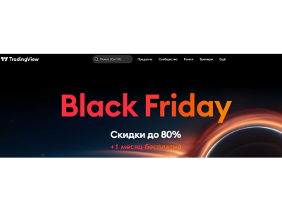 Скидки до 80% на платформу TradingView