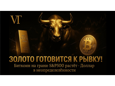 Золото готовится к рывку! Биткоин на грани, S&P500 растёт, доллар теряет ориентиры